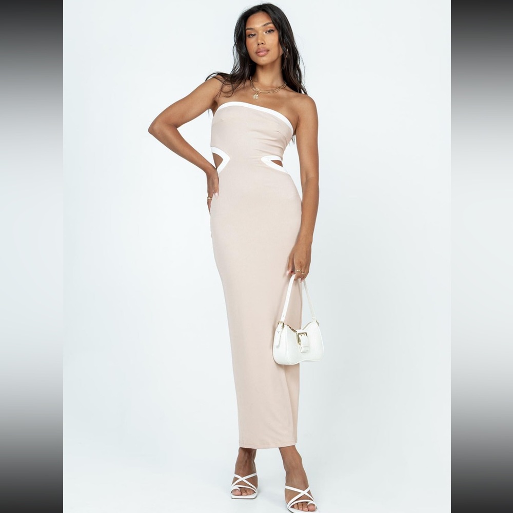 PRINCESS POLLY GRETA MAXI DRESS BEIGE